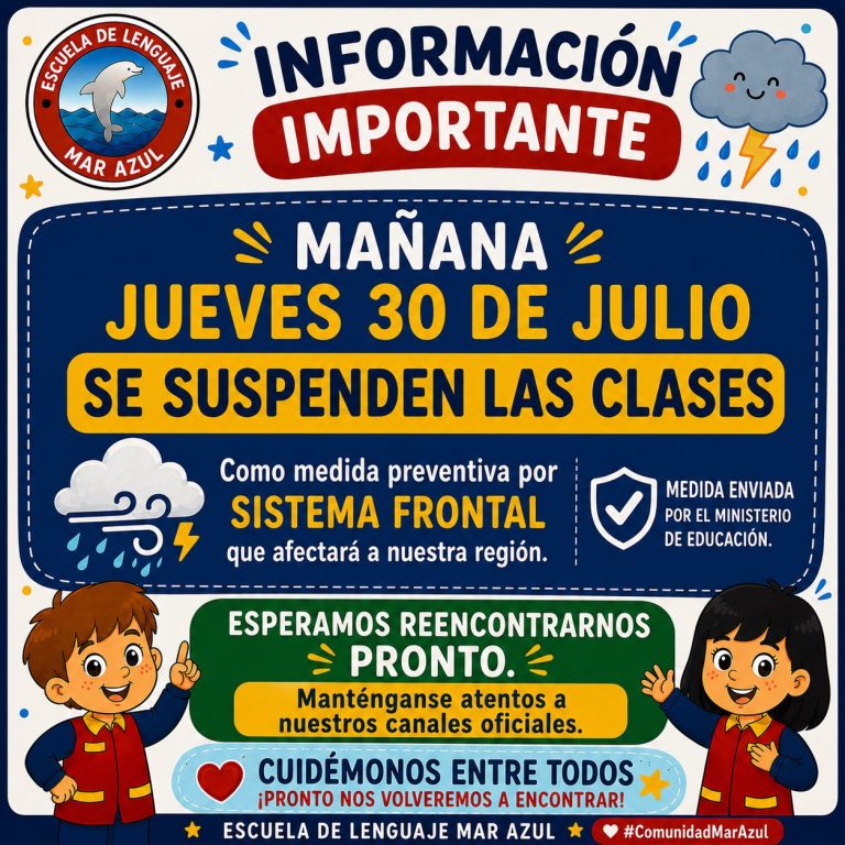 Suspensión de Clases 30 de Julio